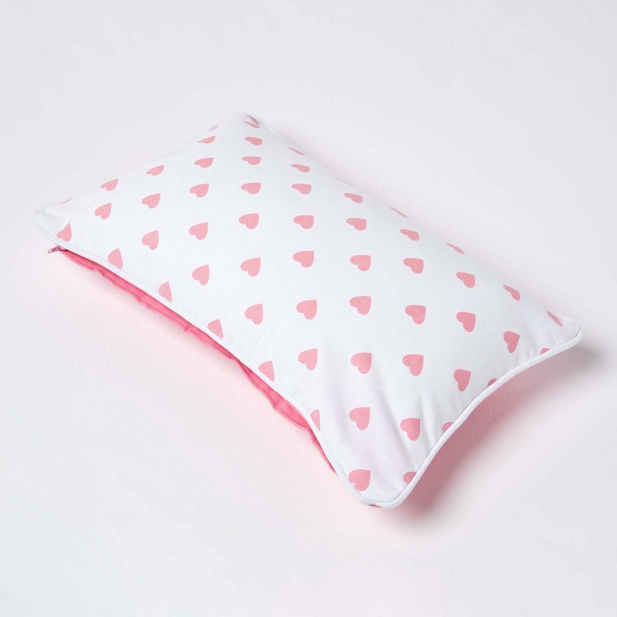 KISSENHÜLLE Herzen 30/50 cm, 100% Baumwolle - Rosa, Textil (30/50cm) - Homescapes