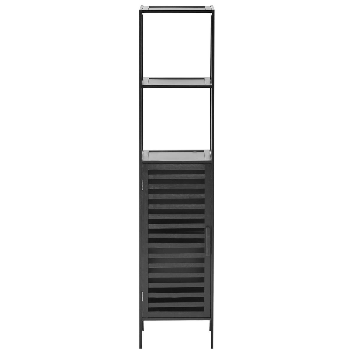 REGAL Bambus Schwarz Owasso - Schwarz, Holz (32/145/30cm) - Beliani