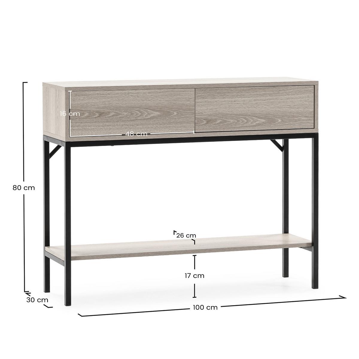 KONSOLENTISCH Auri 2 schubladen Eiche-Optik - Honigeiche, Holzwerkstoff (30/100/80cm) - VS Venta-stock