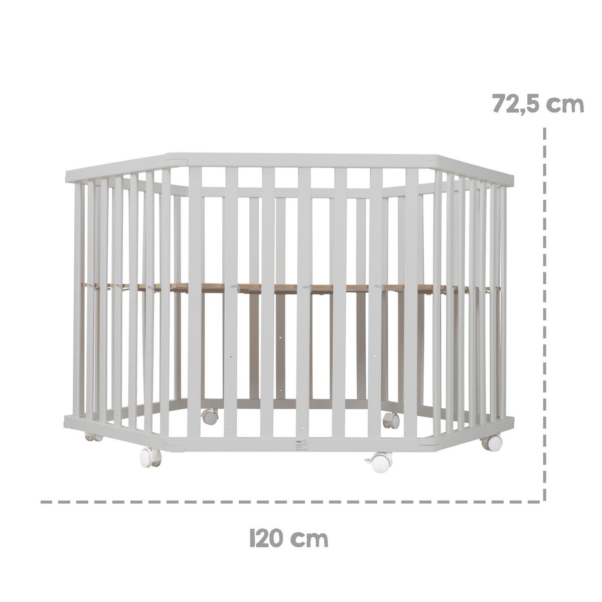 LAUFGITTER 6-eckig Sternenzauber - Taupe, Holzwerkstoff (118.5/72.5/103.5cm) - Roba