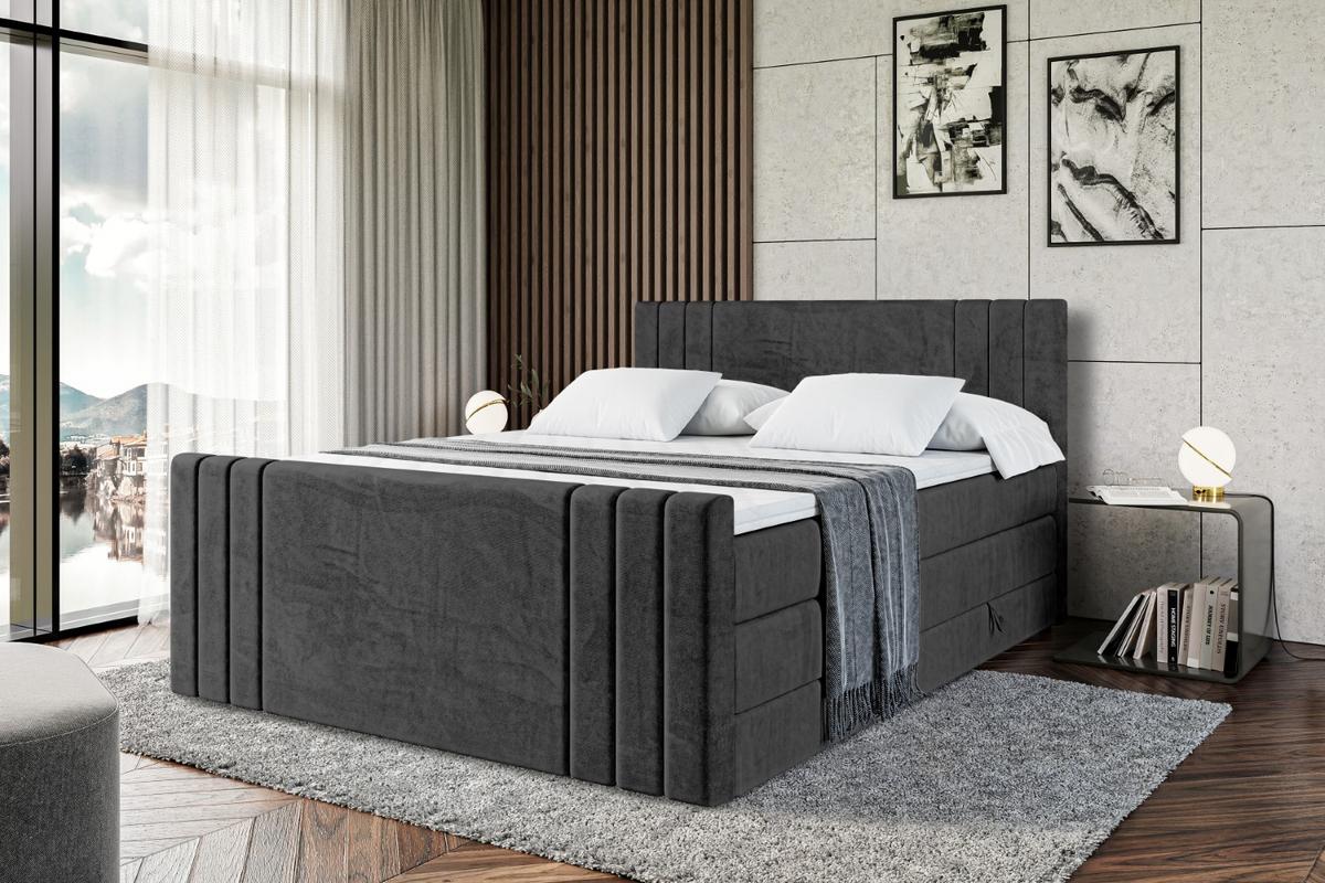BOXSPRINGBETT IDRIKO-Z KING - 140x200 - H3/H4 - Schwarz - Schwarz, Holzwerkstoff (140/200cm) - ALTDECOR