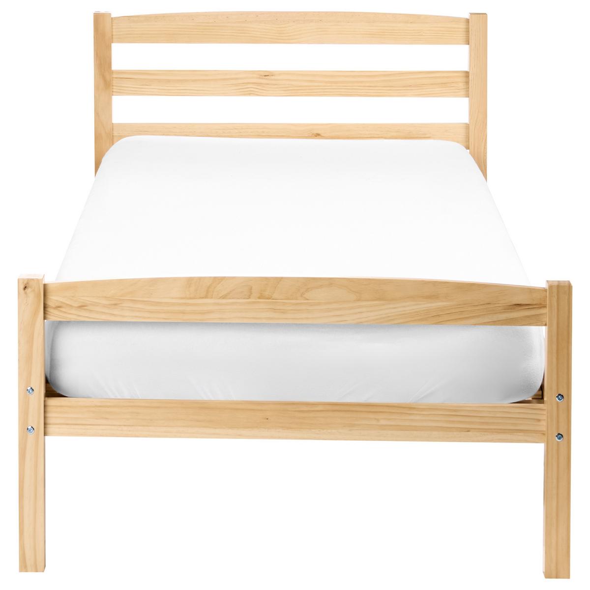 BETT mit Lattenrost 80/200 Kiefernholz Hellbraun Echallon - Hellbraun/Braun, Holz (80/200cm) - Beliani