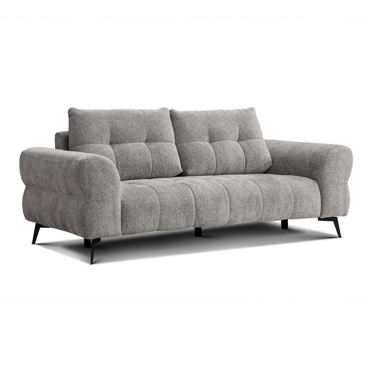 SOFA SALVINI 3-Sitzer, platingrau - Grau, Holz/Textil (237/88/99cm) - Wozimo