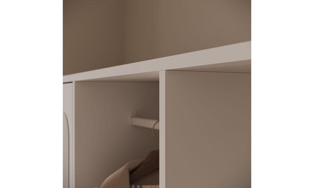 GARDEROBE NOLA 100/33,1/188,5 cm Kaschmir mit Spiegel und Schuhschrank - Kaschmir, Holzwerkstoff/Metall (100/188.5/33.1cm) - Lookway