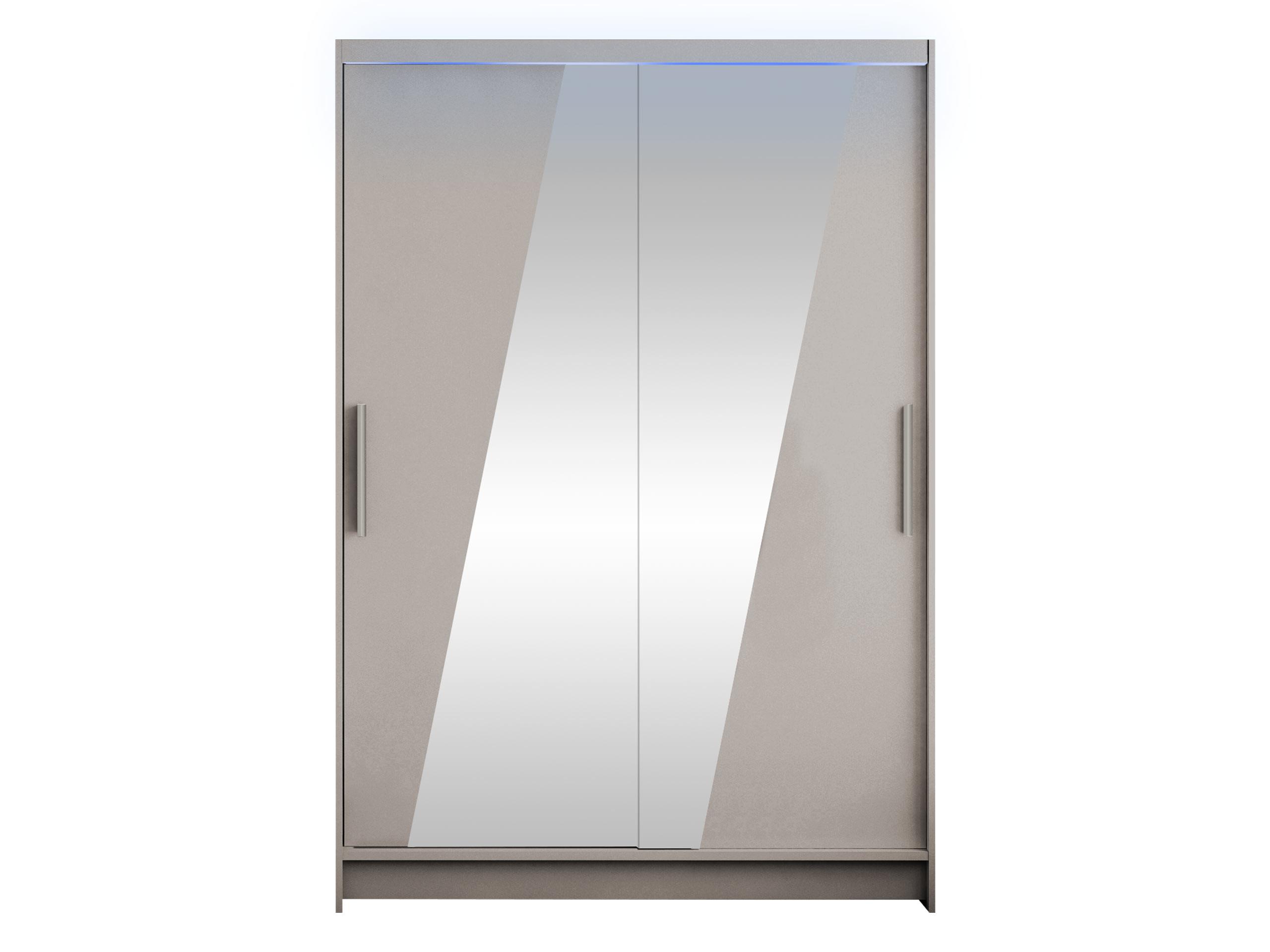 KLEIDERSCHRANK Miami VIII, mit RGB LED Beleuchtung - Kaschmir/Silberfarben, Holzwerkstoff/Kunststoff (120/200/58cm) - MIRJAN24