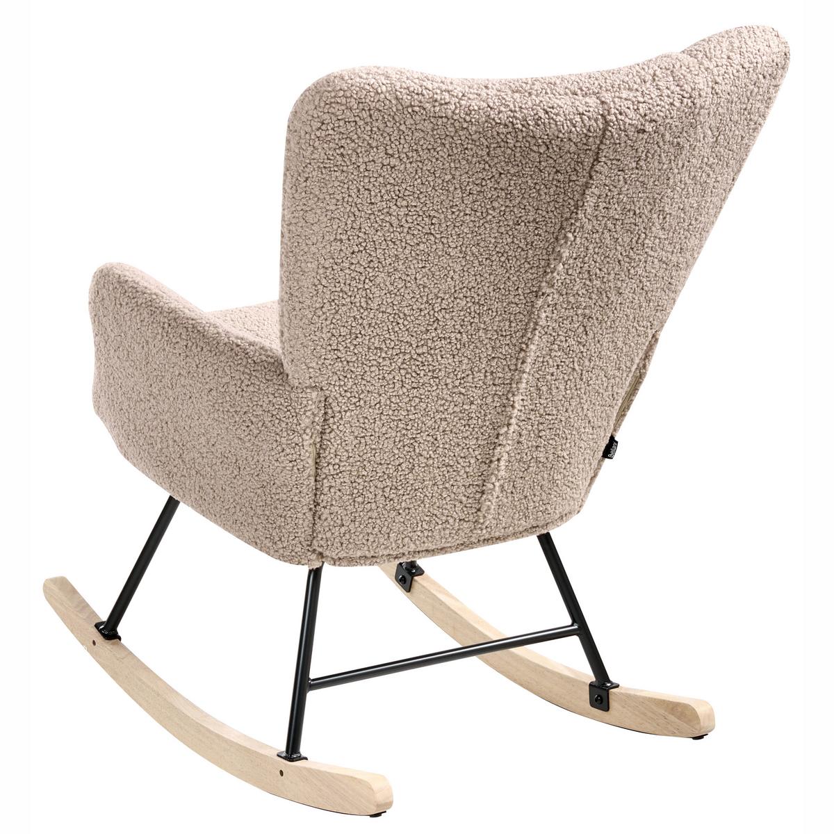 SCHAUKELSESSEL Bouclé Taupe Sandve - Hellbraun/Beige, Textil (72/98/87cm) - Beliani