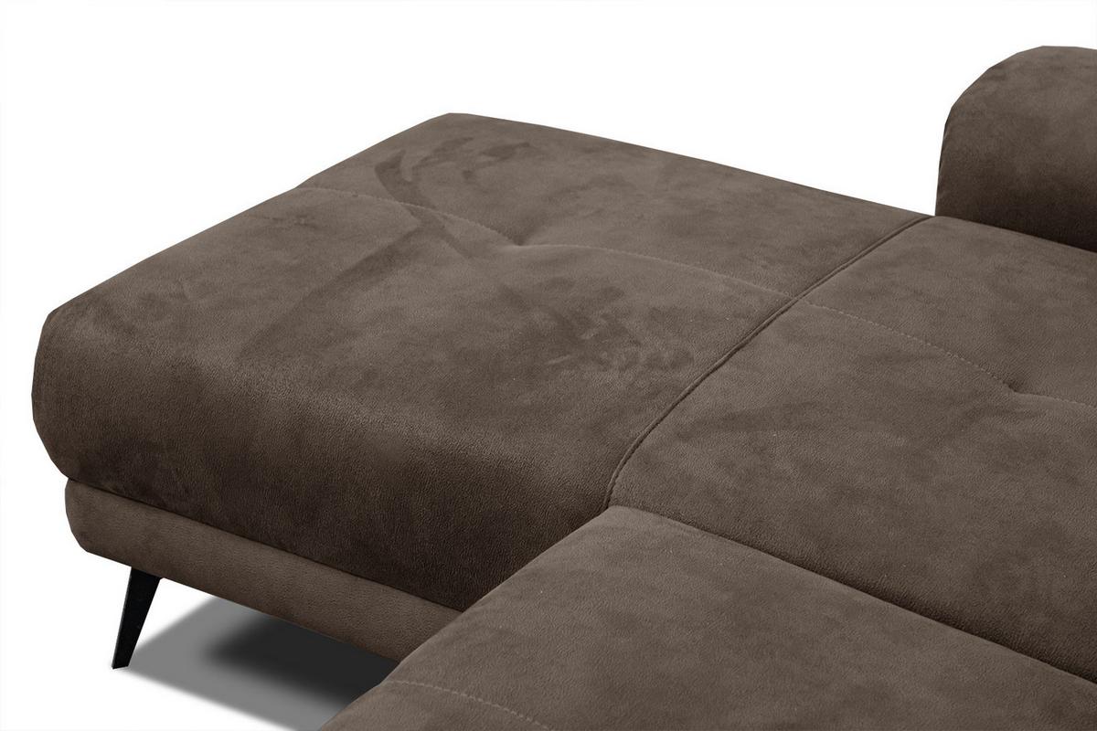 ECKSOFA FIERO 4-Sitzer, dunkelbraun - Dunkelbraun/Schwarz, Holzwerkstoff/Textil (158/269cm) - Wozimo