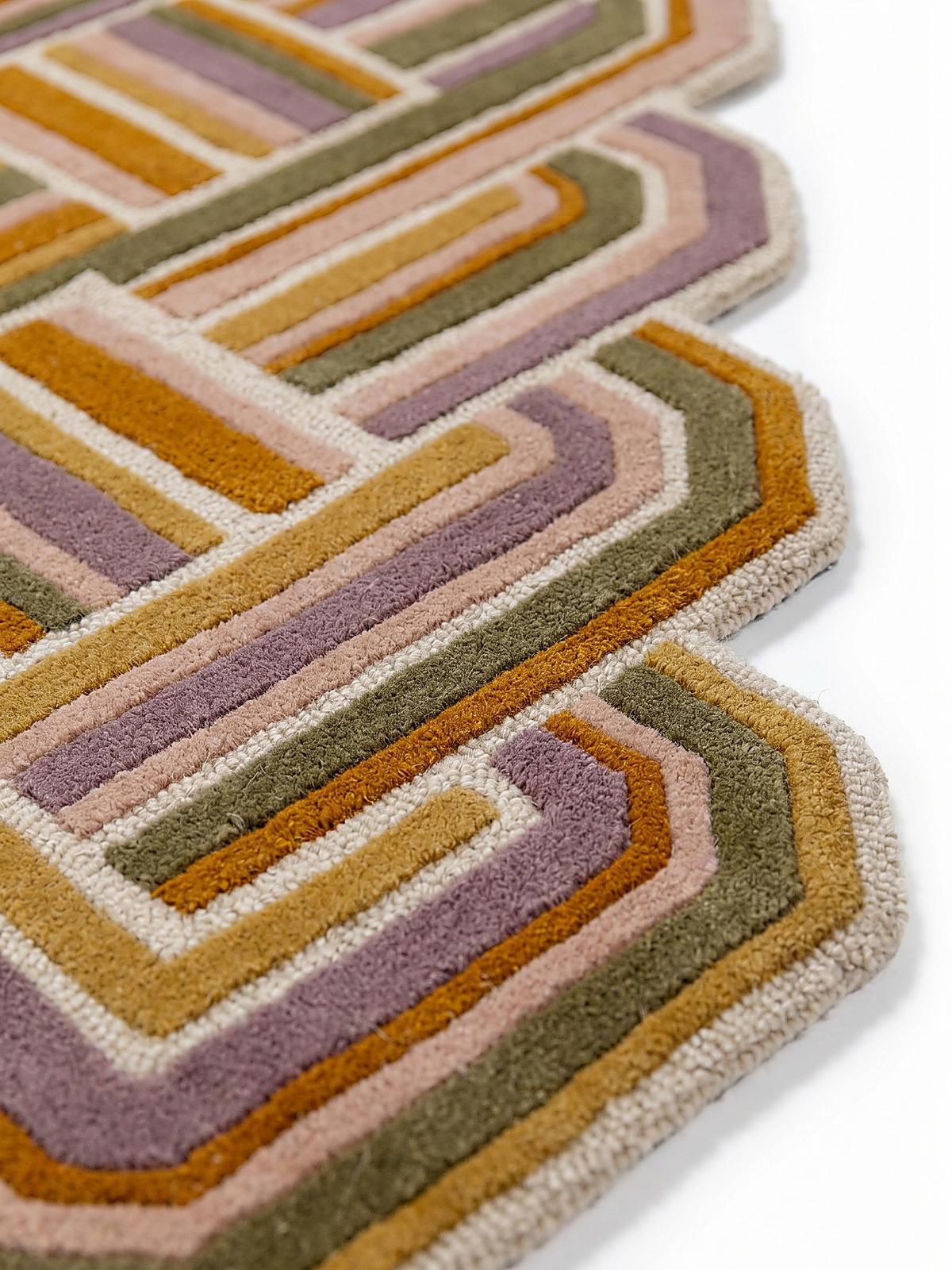 TEPPICH aus Wolle SOAR in Flieder, geometrisch, 160 x 230 cm - Rosa, Textil (230/160cm) - KADIMA DESIGN