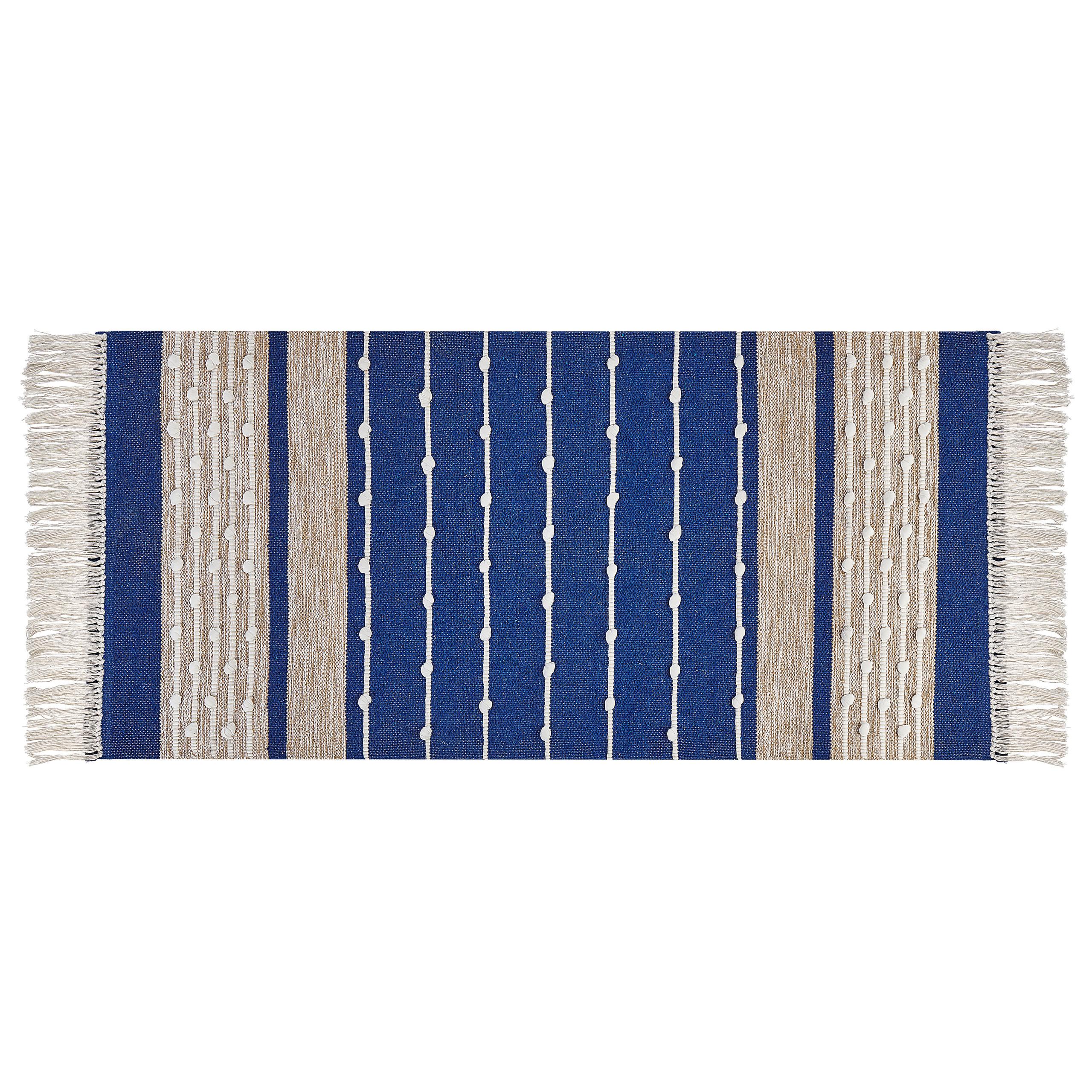 KURZFLOR-TEPPICH Kondhali 150/80 cm - Blau, Textil (80/150cm) - Beliani