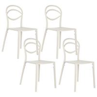 GARTENSTUHL 4er-Set Cremeweiß Covolo - Weiß, Kunststoff (50/86/52cm) - Beliani