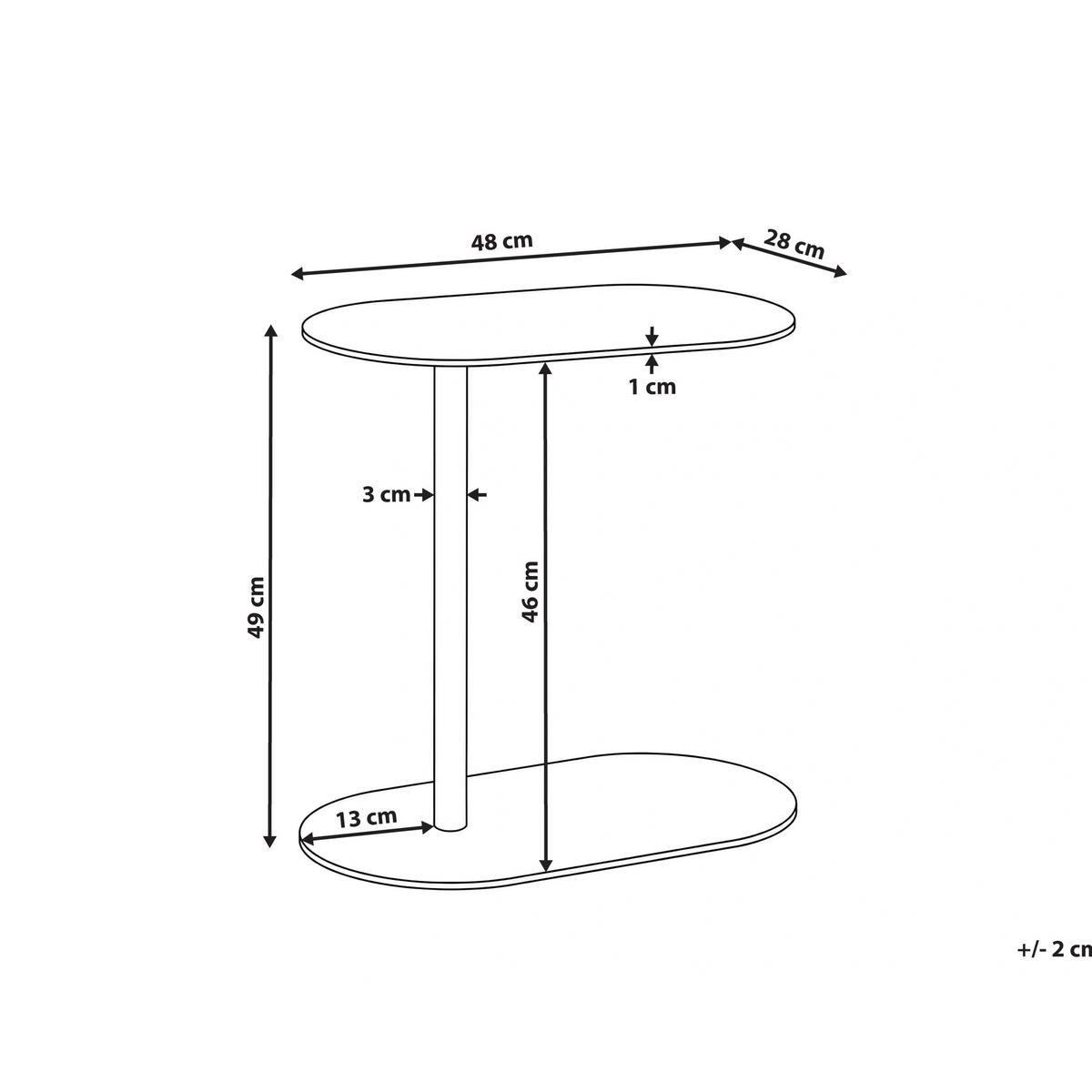 BEISTELLTISCH Metall Cremeweiß Mille - Creme, Metall (48/28/49cm) - Beliani