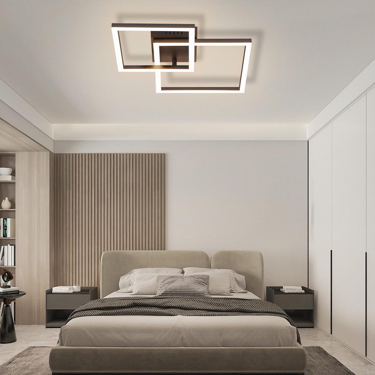 LED-DECKENLEUCHTE Lounder 34.5/34.5/6.7cm - Schwarz, Kunststoff (34.5/34.5/6.7cm) - Nettlife