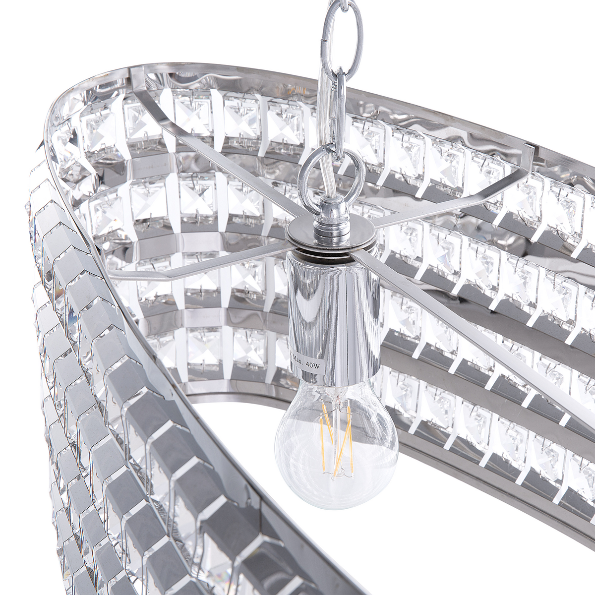 HÄNGELEUCHTE Cavone 31/76/108 cm - Silberfarben, Metall (31/76/108cm) - Beliani