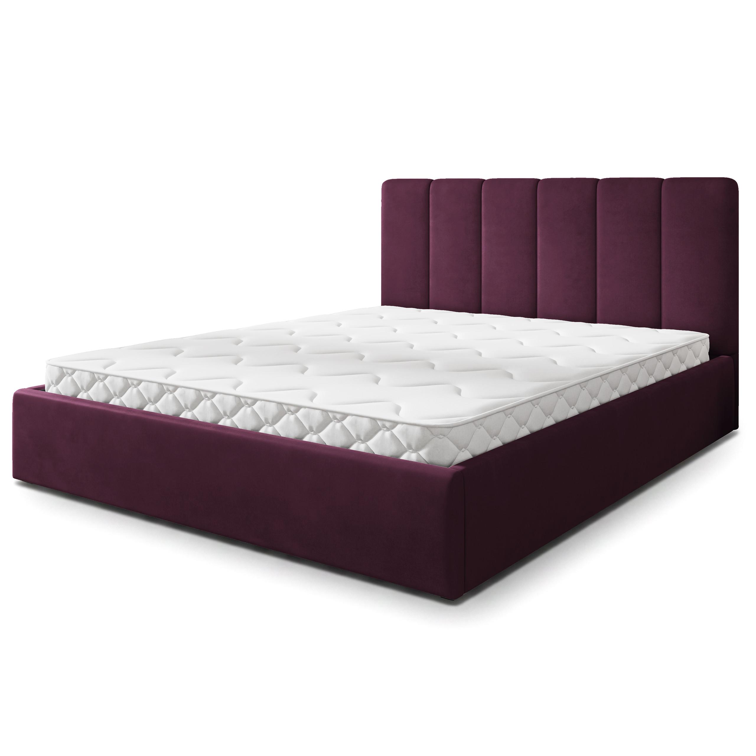 POLSTERBETT NEMIS 180x200 cm mit Bettkästen - Violett - Violett, Holz (180/200cm) - MASSENO