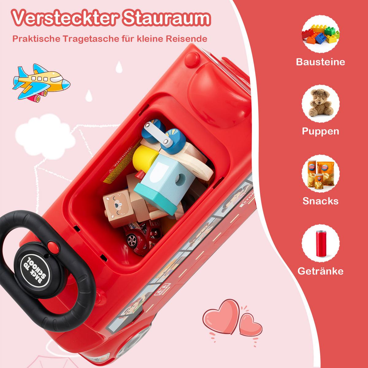 RUTSCHAUTO Rot - Rot, Kunststoff (55/36/23cm) - COSTWAY