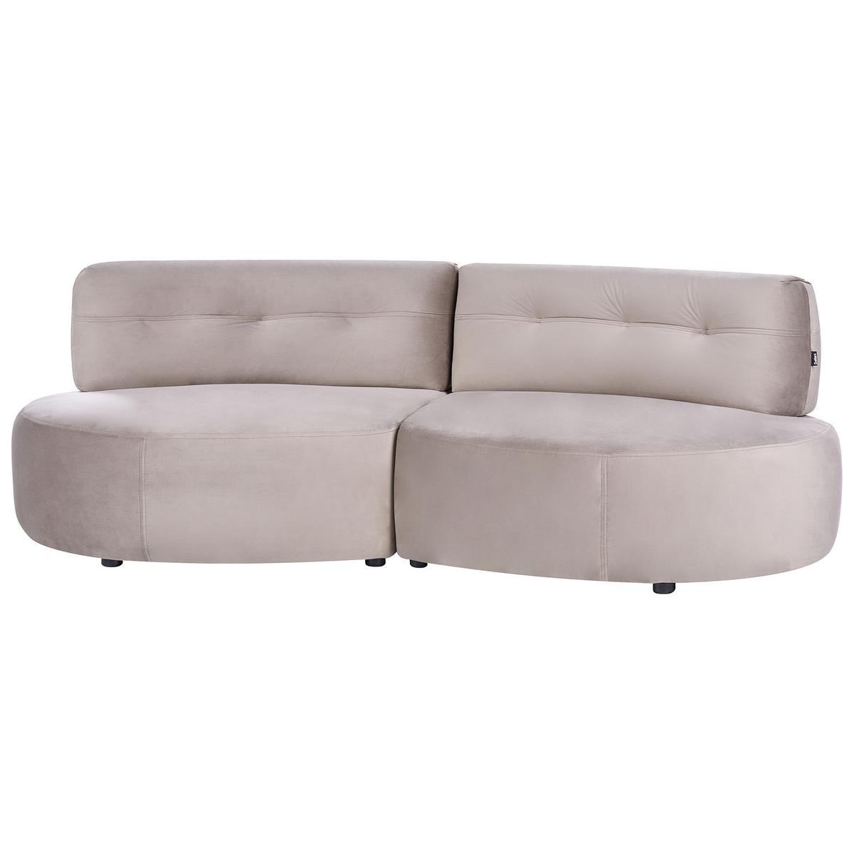 3-SITZER-SOFA Samtstoff Taupe Laerdal - Taupe, Textil (210/68/105cm) - Beliani