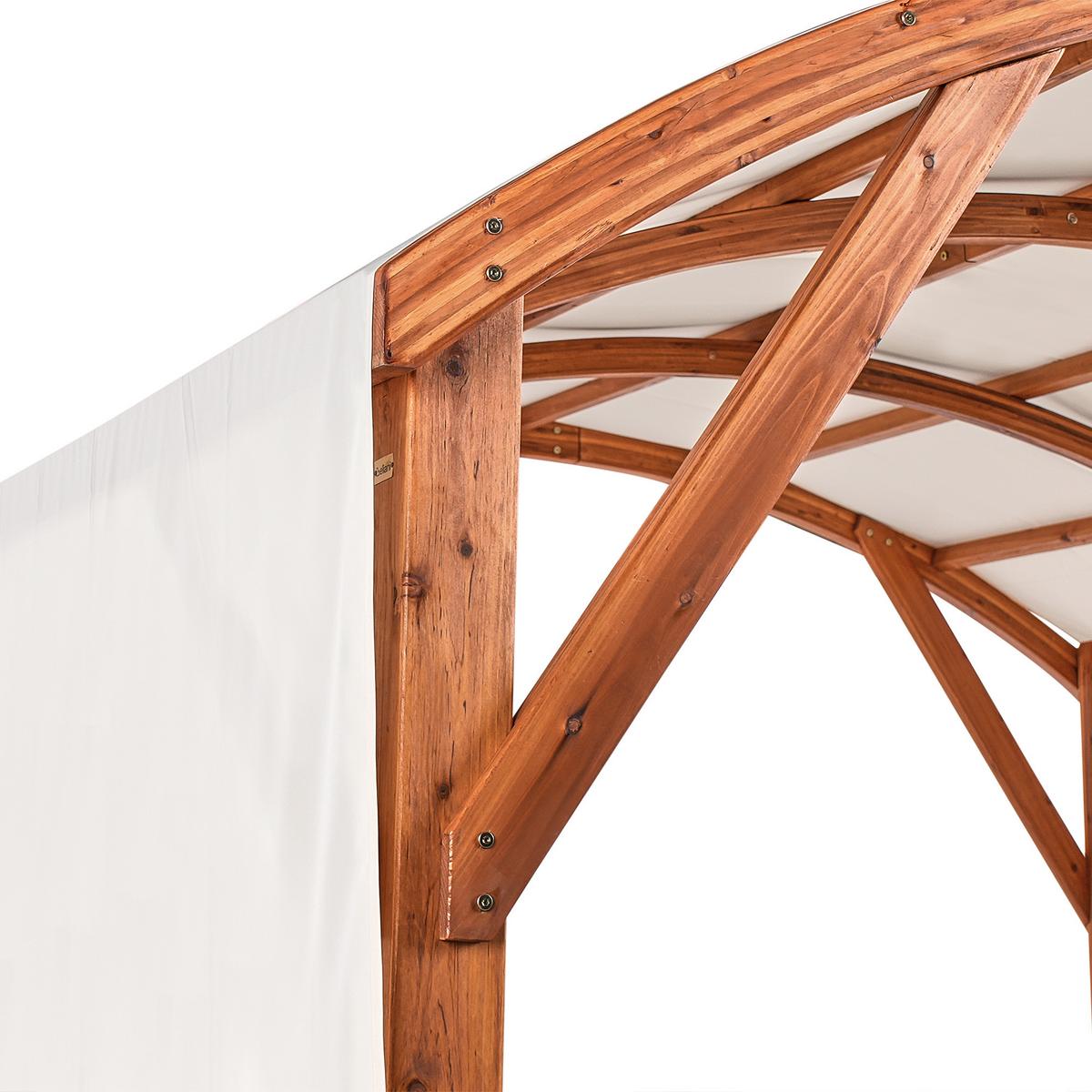 PAVILLON Tannenholz 303/300 cm Braun/Beige Scopello - Creme/Braun, Holz (303/257/300cm) - Beliani
