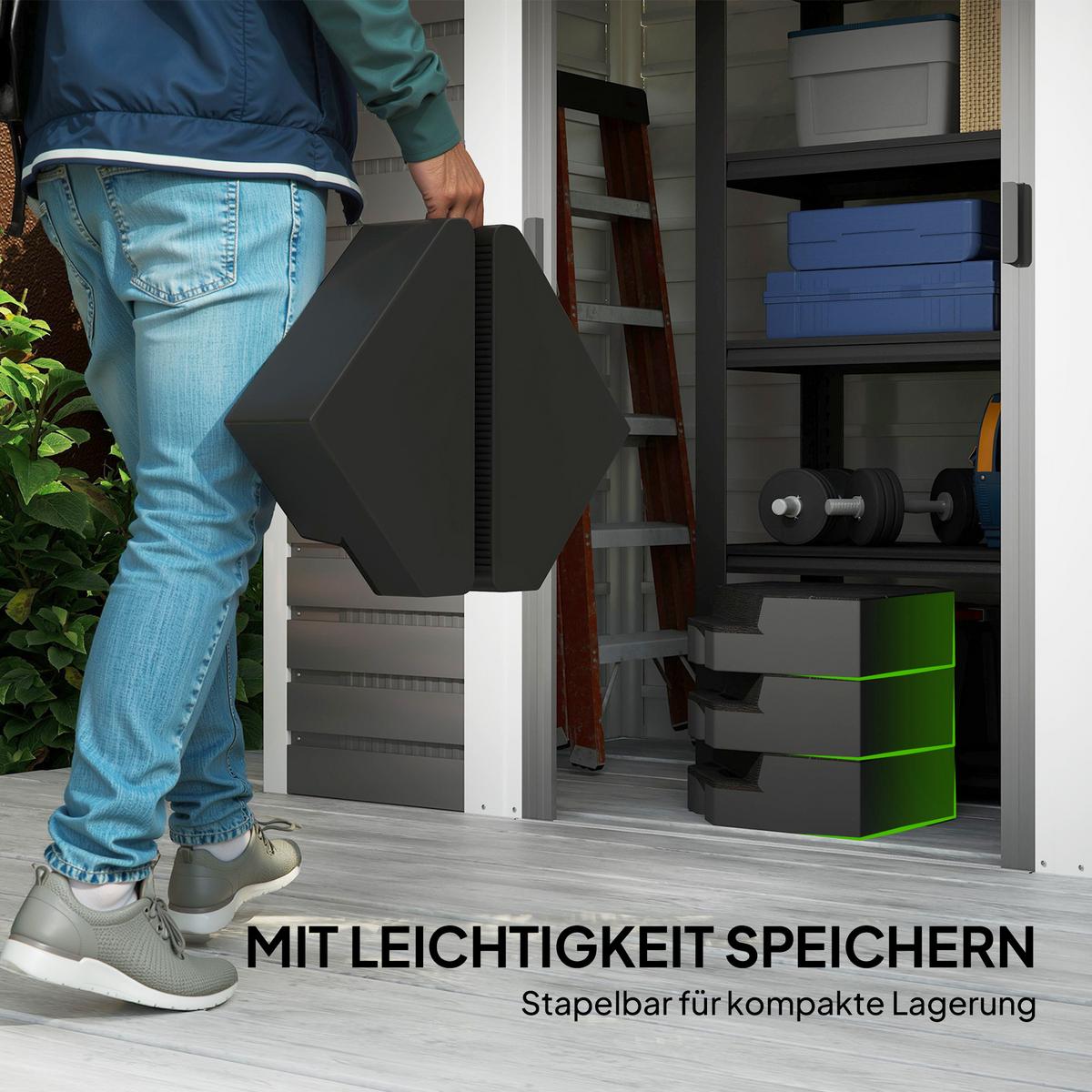 SONNENSCHIRMSTÄNDER 4-teilig - Schwarz, Kunststoff (80/80cm) - Outsunny