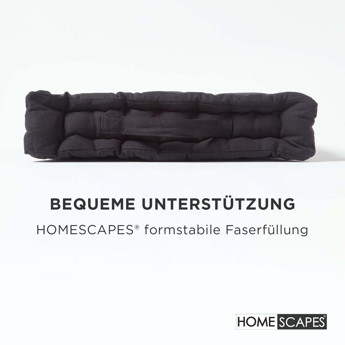 SITZKISSEN schwarz 40/40/8 cm – Bodenkissen unifarben - Schwarz, Textil (40/40/8cm) - Homescapes