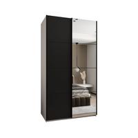 SCHWEBETÜRENSCHRANK 245,5/130/64 2-türig - Schwarz/Weiß, Holz/Metall (130/245/64cm) - Abiks Möbel