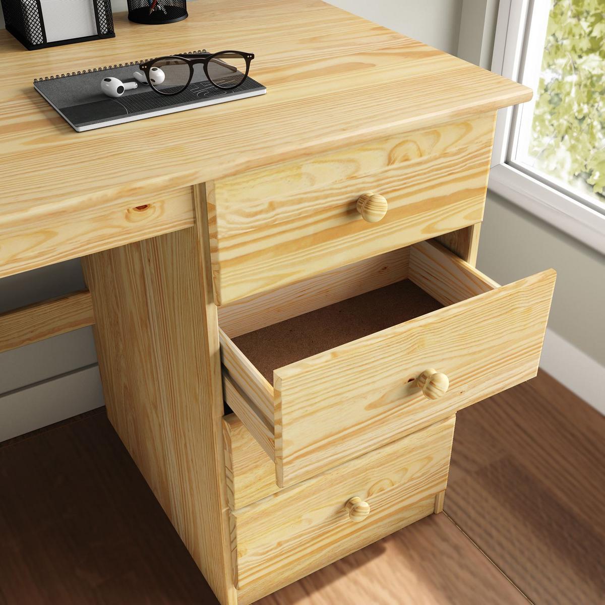 SCHREIBTISCH MANAGER - Naturfarben, Holz (54/145/73cm) - IDIMEX