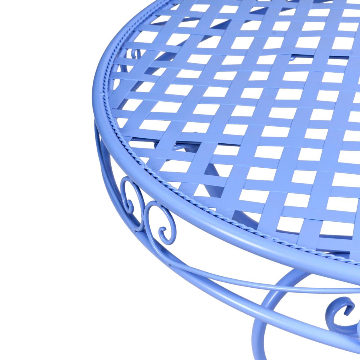 BISTROTISCH 70/70 cm Metall Blau Albinia - Blau, Metall (70/70/74cm) - Beliani