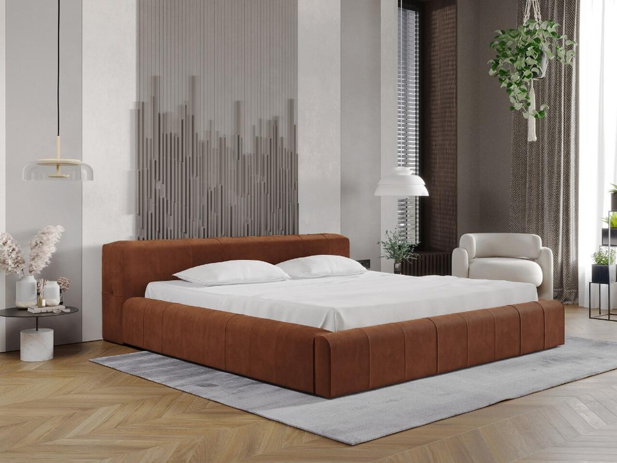 POLSTERBETT Lipari 180x200 Braun - Naturfarben/Braun, Holz/Textil (180/200cm) - Graingold