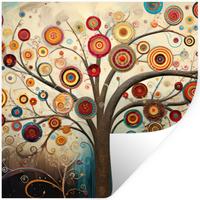WANDTATTOO Baum - Baum des Lebens - Farbe Wanddeko 50x50 cm - Braun, Kunststoff (50/50/0.1cm) - MuchoWow