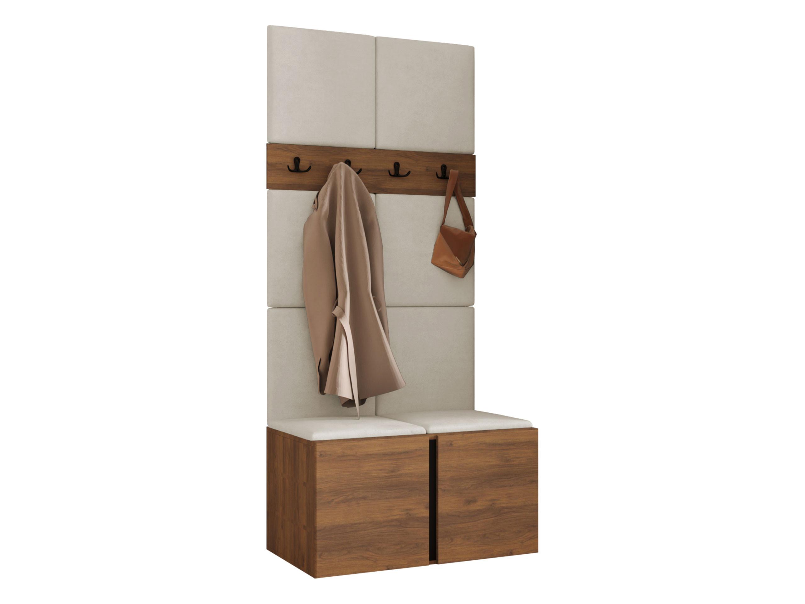 GARDEROBEN-SET Orion IV - Beige/Nussbaumfarben, Holzwerkstoff/Kunststoff (84/186/46cm) - MIRJAN24