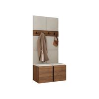 GARDEROBEN-SET Orion IV - Beige/Nussbaumfarben, Holzwerkstoff/Kunststoff (84/186/46cm) - MIRJAN24
