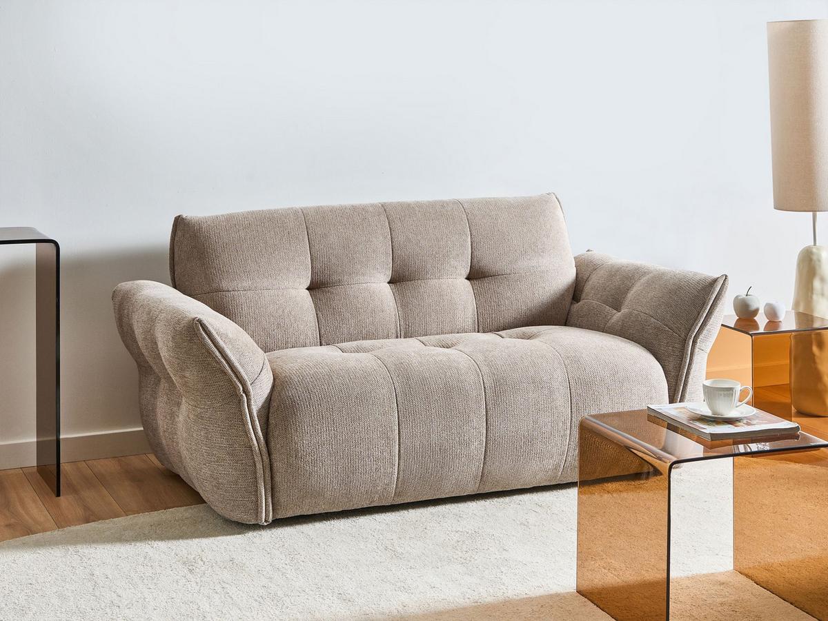 2-SITZER-SOFA Stoff Taupe Halba - Taupe, Textil (174/80/85cm) - Beliani
