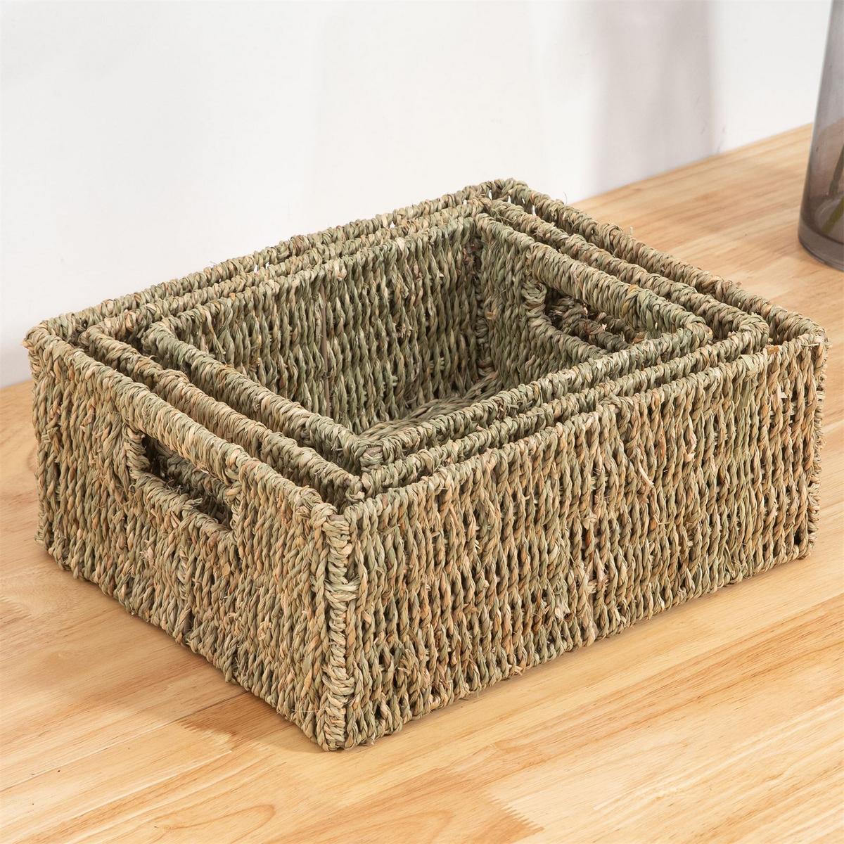 AUFBEWAHRUNGSKÖRBE CABO 3er Set natur - Naturfarben, Naturmaterialen (34/13/28cm) - IDIMEX