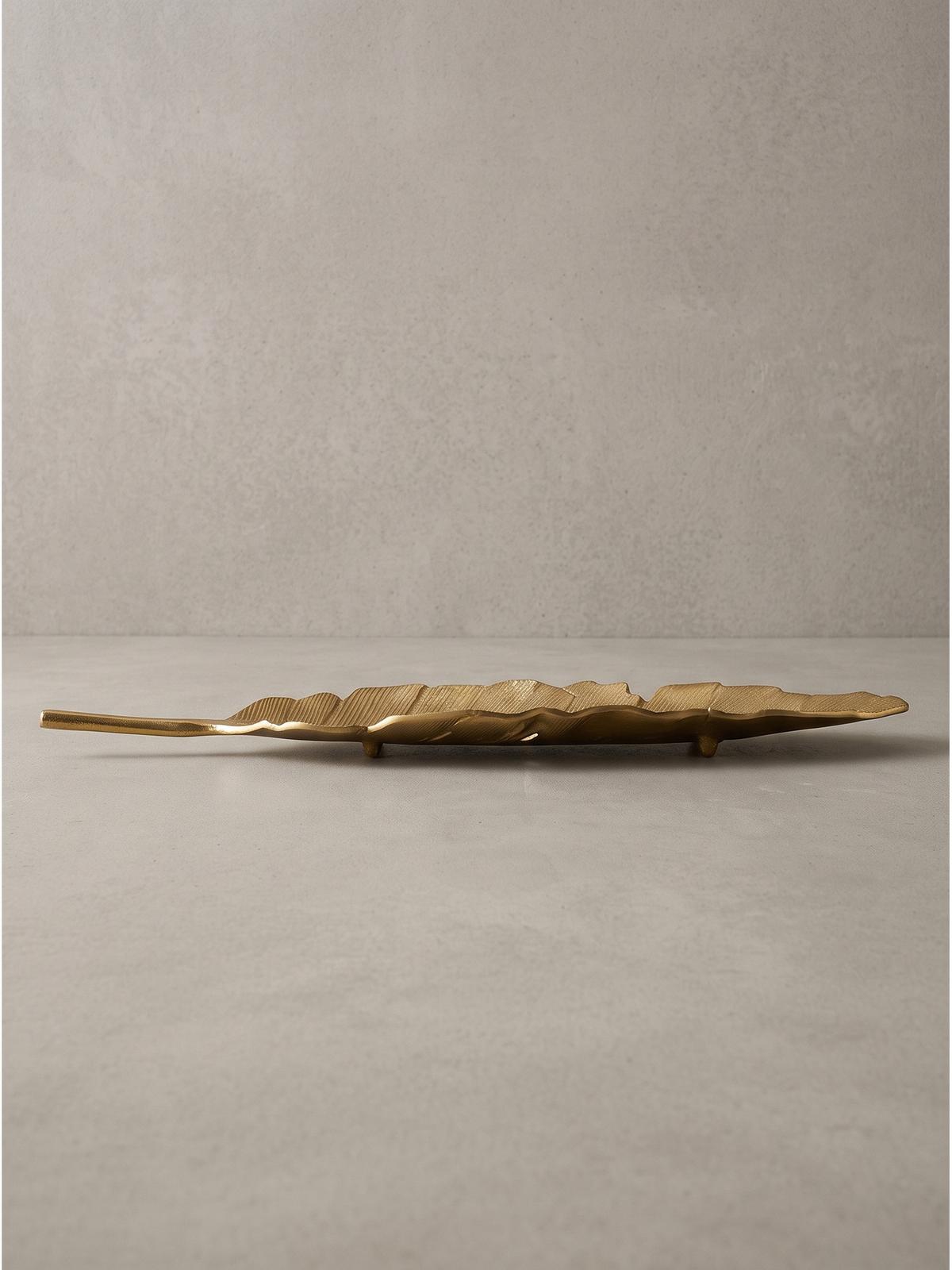 DEKOSCHALE SUBIACO, Aluminium, handgefertigt, Gold, 80 x 26 x 5 cm - Goldfarben, Metall (5cm) - KADIMA DESIGN