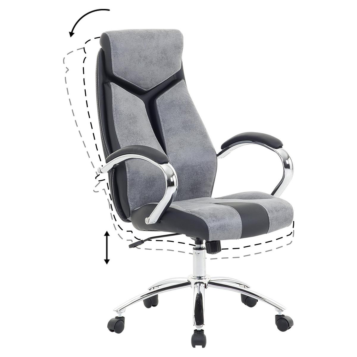 BÜROSTUHL Polyester Grau Formula - Grau, Kunststoff/Textil (63/115/72cm) - Beliani