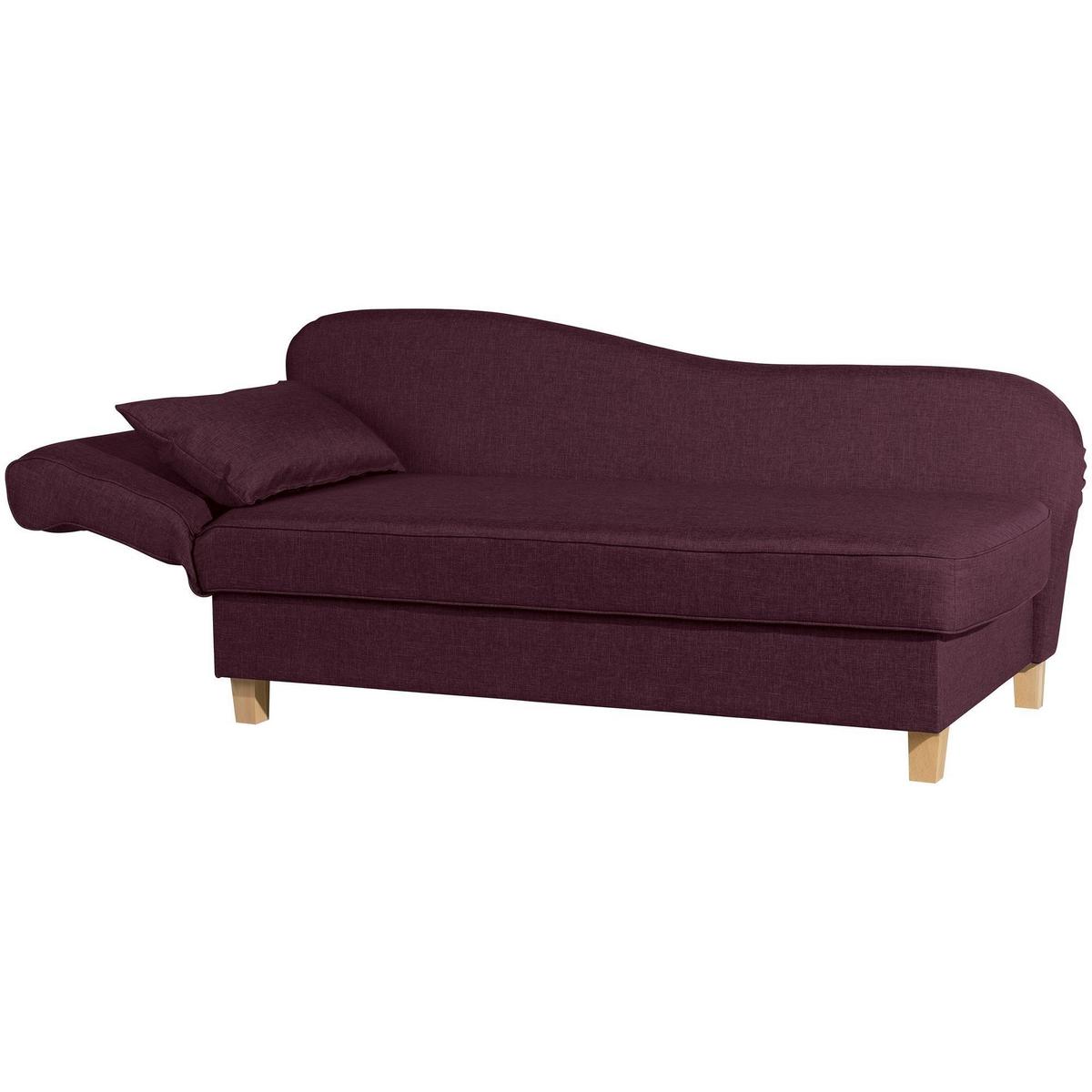 RECAMIERE mit Armteil links klappbar Katia Bezug Flachgewebe Buche natur / burgund - Rot, Kunststoff (190/82/88cm) - 58aufmkessel