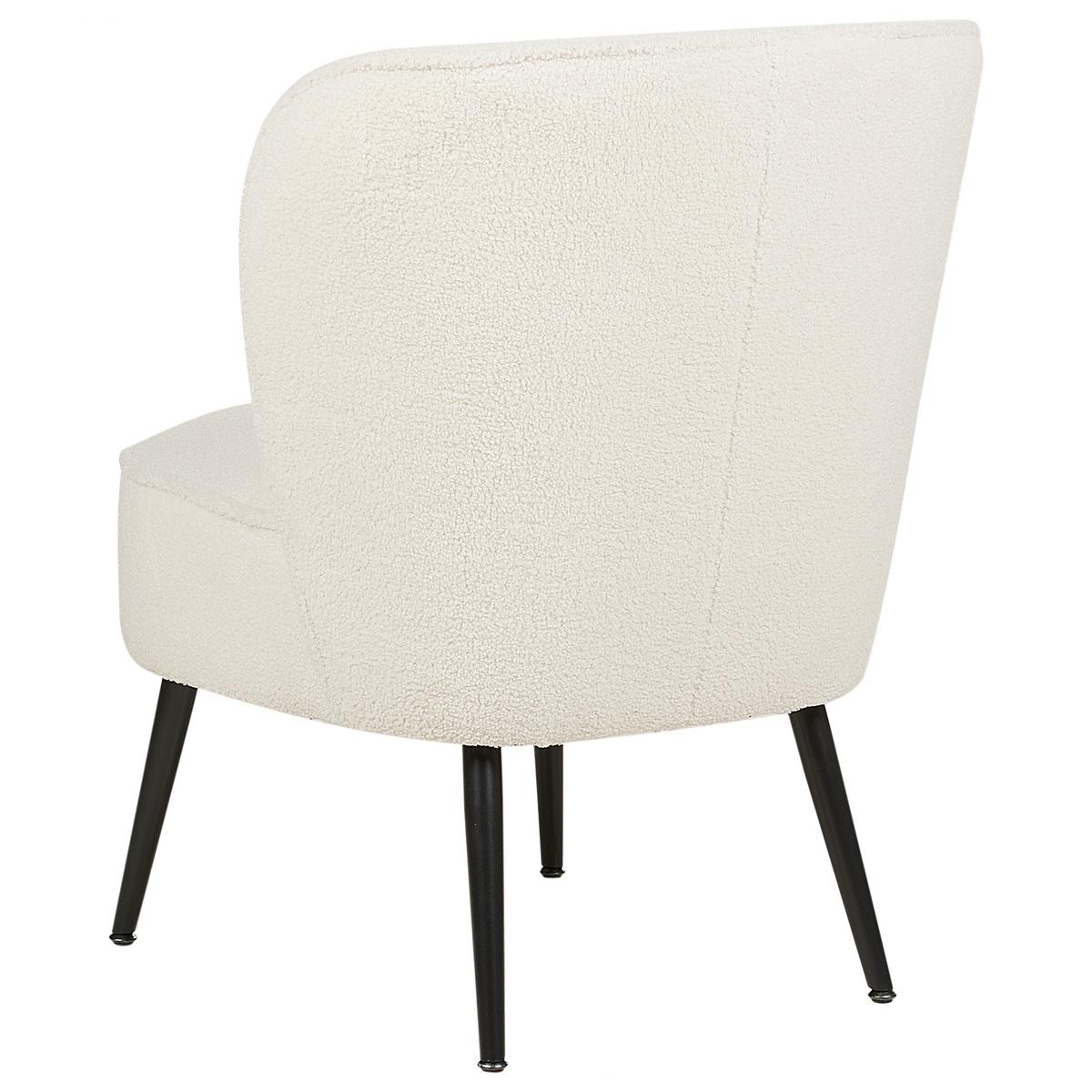 SESSEL Bouclé weiß/schwarz Voss - Schwarz/Weiß, Textil (60/76/52cm) - Beliani