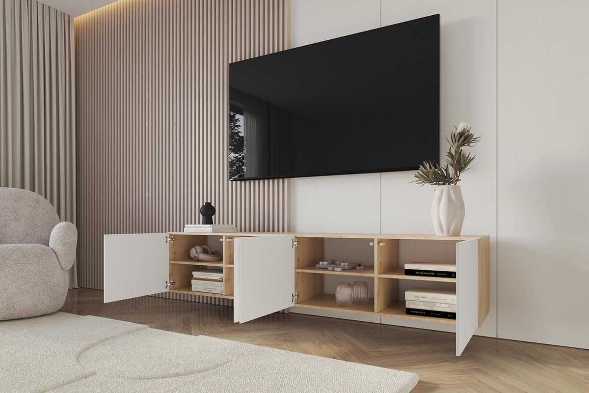LOWBOARD NOA-2-W 2x100x40x40 cm - Artisan / Weiß - Weiß, Holzwerkstoff (200/40/40cm) - ALTDECOR