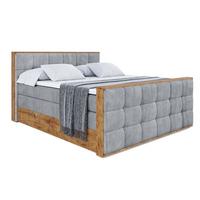 BOXSPRINGBETT mit Matratze H3|H4 und Lattenrost - LOLLI7-Z KING-200x200 - Grau Casablanca - Grau, Holzwerkstoff (200/200cm) - ALTDECOR