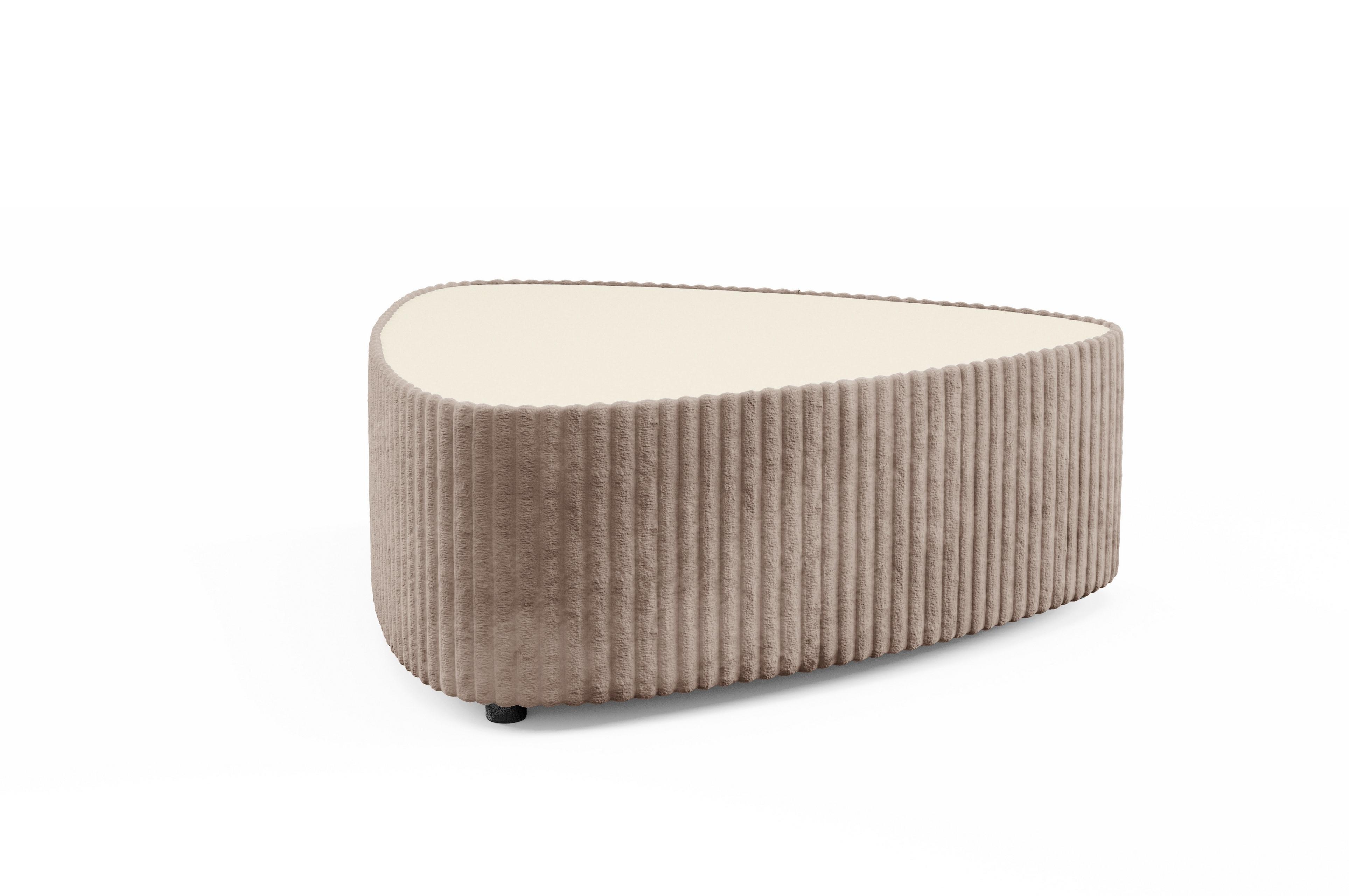 COUCHTISCH LINEO 89 cm Wohnzimmertisch gepolstert Braun - Braun, Holzwerkstoff/Textil (96/89/42cm) - MASSENO