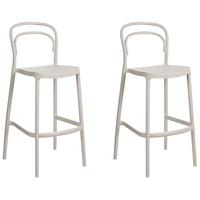 GARTEN-BARHOCKER 2er-Set Beige Porano - Beige, Kunststoff (48/106/48cm) - Beliani