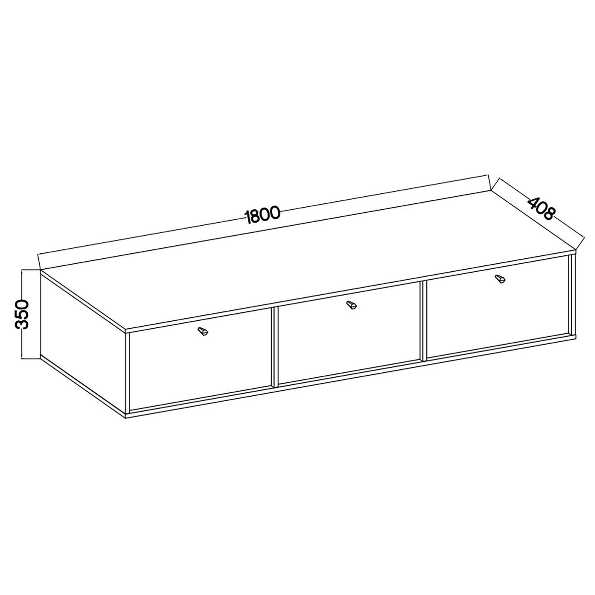 LOWBOARD TORINO 180x40,8x35 cm mit 3 Türen Graphitfarben - Graphitfarben, Holzwerkstoff (180/35/40.8cm) - MASSENO