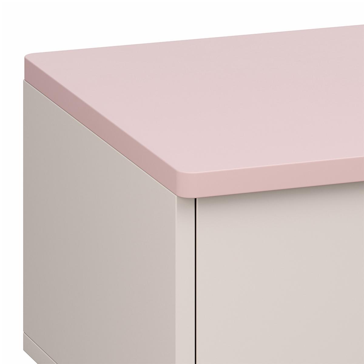 KINDERNACHTTISCH Sandnes - Rosa/Weiß, Holz/Holzwerkstoff (38/31/30cm) - [en.casa]