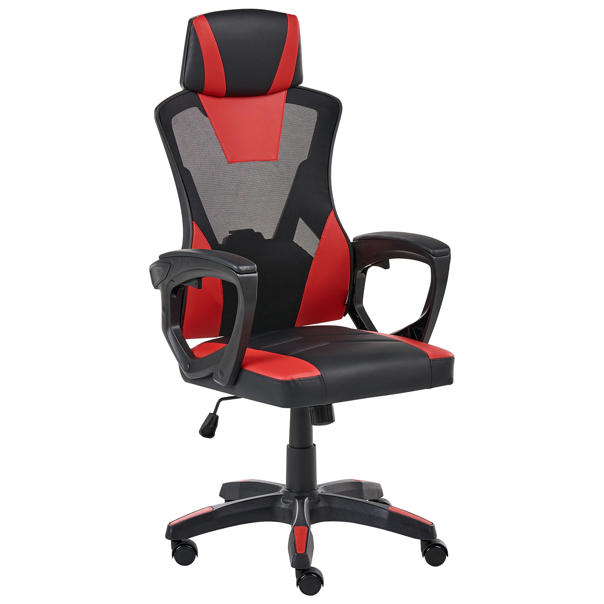 BÜROSTUHL Kunstleder Rot Ignis - Rot, Kunststoff (60/112/60cm) - Beliani
