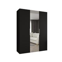 DREHTÜRENSCHRANK 202/150/52 3-türig - Kaschmir/Schwarz, Holz (150/202/52cm) - MÖBEL KRYSPOL
