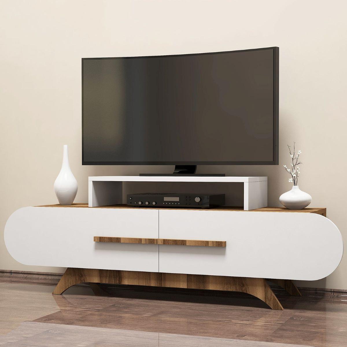 TV-MÖBEL rose weiss - Eschefarben, Holzwerkstoff (36.8/49.8/11cm) - Calicosy
