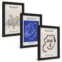 BILDER SET 3er Set - 20x30 cm Schwarzer Rahmen - Matisses moderne Plakate - Schwarz, Kunststoff (20/30cm) - TULUP