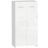 SCHUHSCHRANK Spanplatte Hochglanz-Weiß - Weiß Hochglanz, Holzwerkstoff (36/108/55cm) - HOMCOM