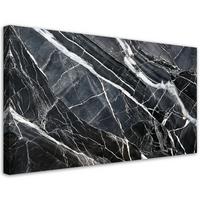 LEINWANDBILD Schwarz-weiße Marmorstruktur 120x60cm - Schwarz, Textil (120/60cm) - Feeby