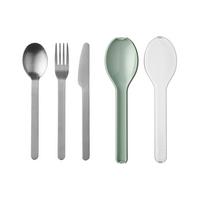 BESTECK-SET Ellipse Nordic Sage - Mintgrün, Kunststoff/Metall - Mepal