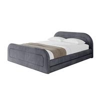 POLSTERBETT mit Bettkasten, Fußteil und Lattenrost, Boxbett ohne Matratze - LERIS-v1-Z 180x200 Dunkelgrau - Dunkelgrau, Holzwerkstoff/Textil (180/200cm) - ALTDECOR